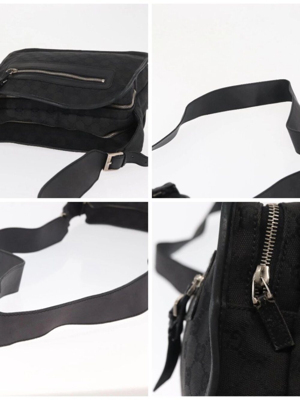 GUCCI GG Canvas Shoulder Bag Black Silver Auth ka1463 - Picture 16 of 16